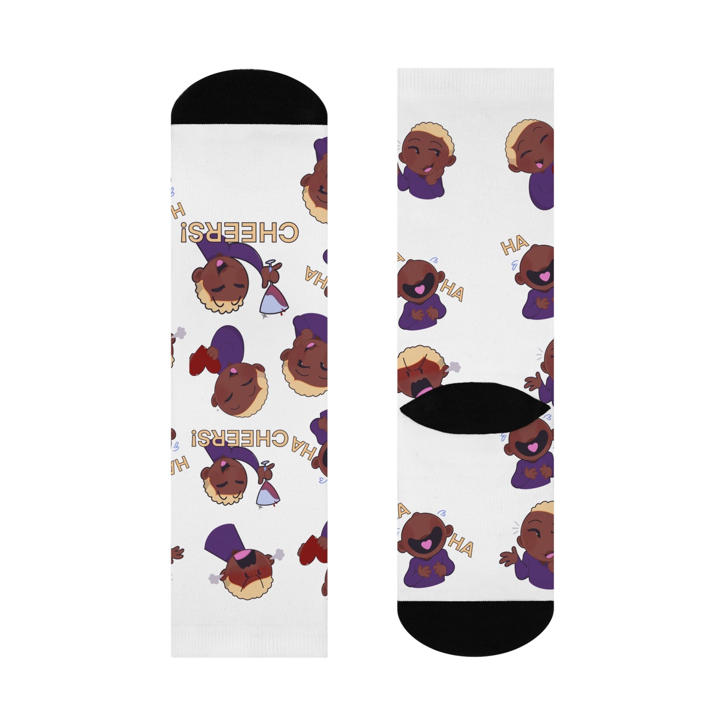 Whimsical Joy Reid Cartoon Crew Socks