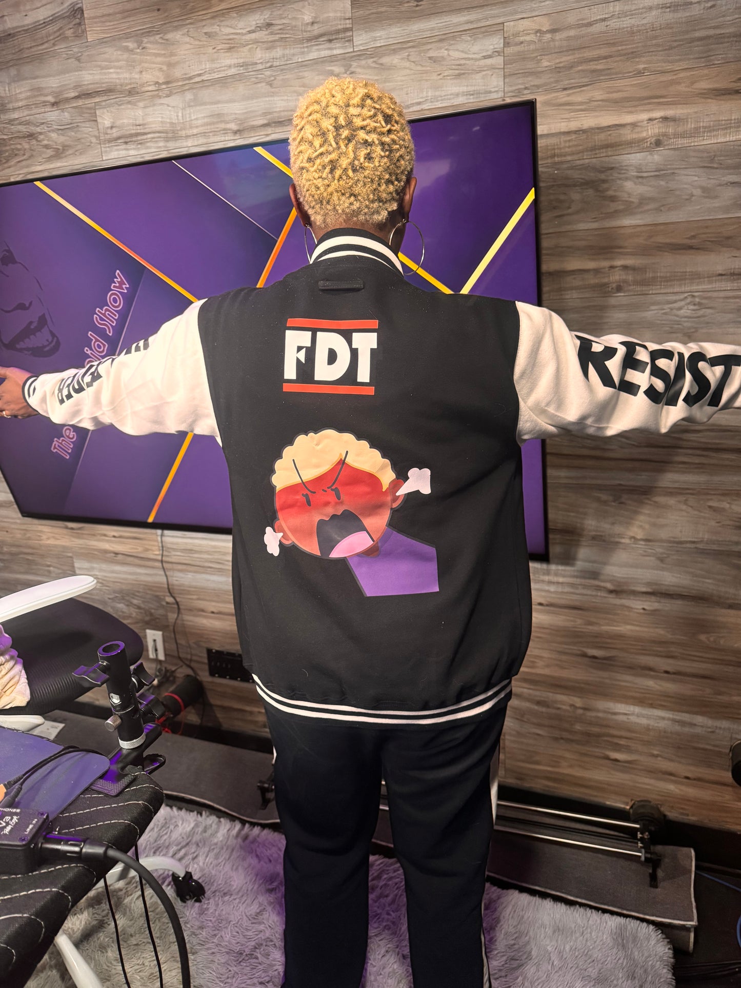 The Joy Reid Show Letterman Jacket -- FDT Unisex Graphic Varsity Jacket