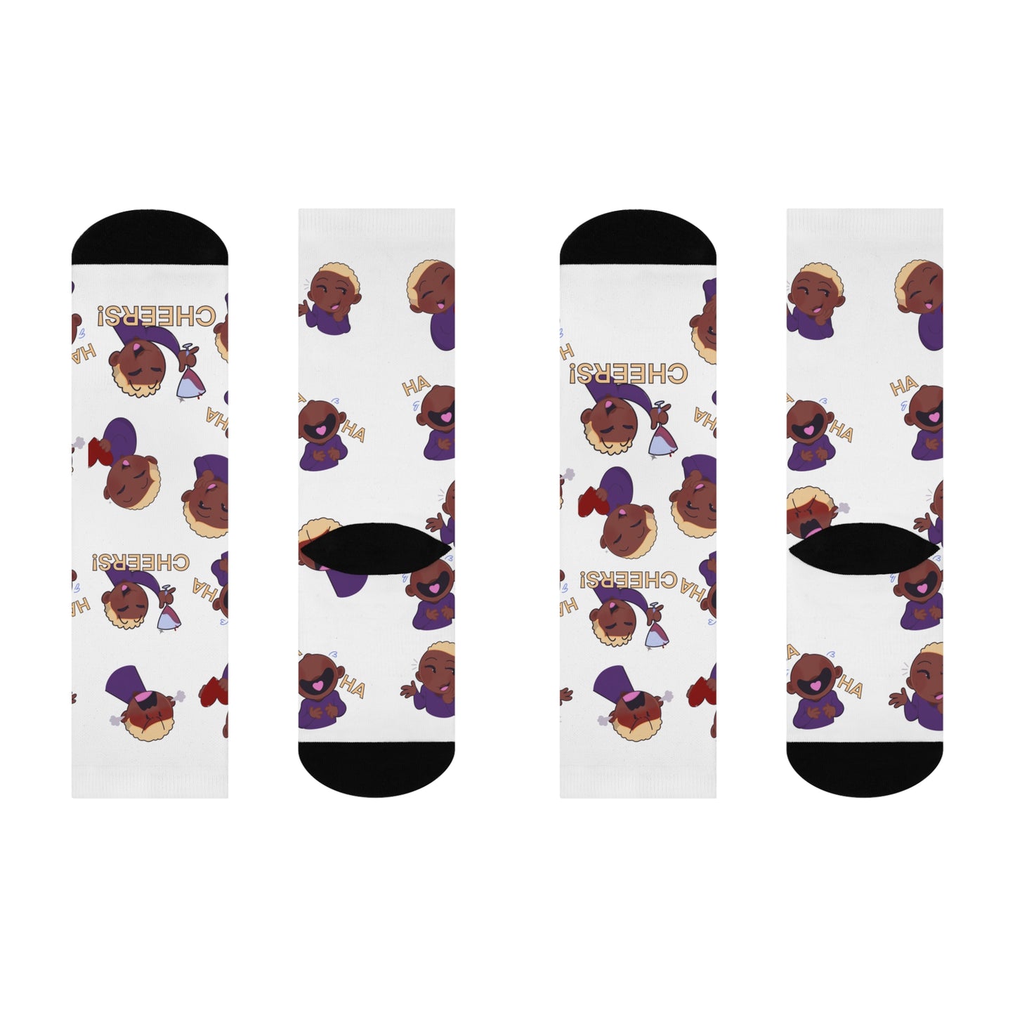 Whimsical Joy Reid Cartoon Crew Socks