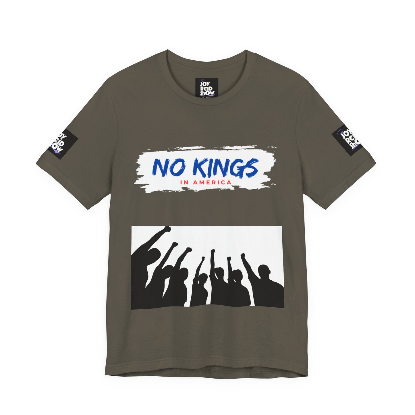 No Kings Tee. Social justice graphic tee in multiple colors.