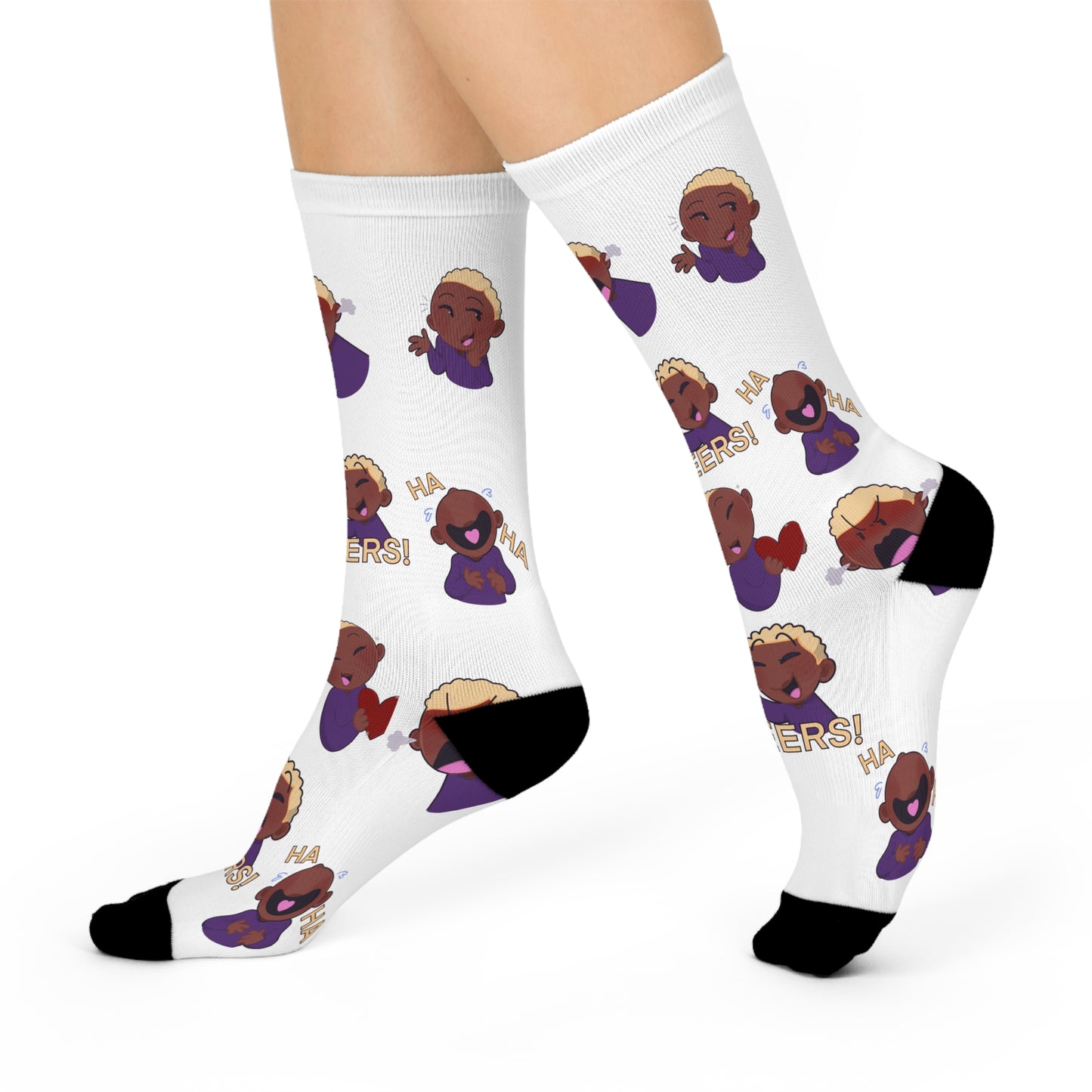 Whimsical Joy Reid Cartoon Crew Socks