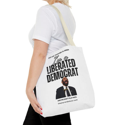 Liberated Democrat Tote Bag - Joy Reid Show AOP, Political Tote, Funny Gift, Statement Bag, Eco-Friendly, Everyday Use