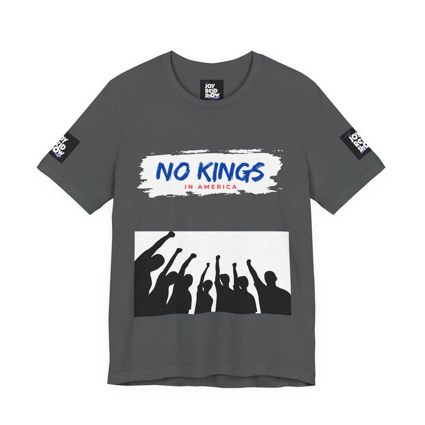 No Kings Tee. Social justice graphic tee in multiple colors.