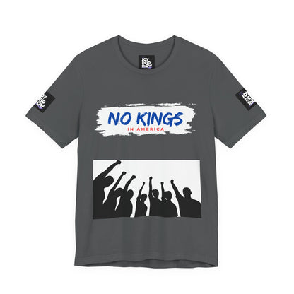 No Kings Tee. Social justice graphic tee in multiple colors.