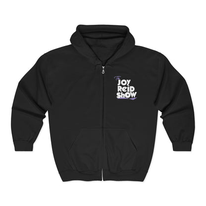 TJRS Logo Full-Zip Hoodie — The Joy and Show Retro Script Chest Logo