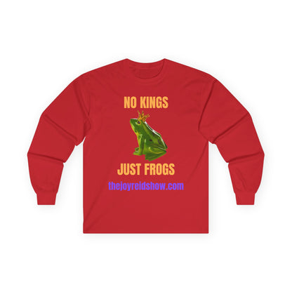 "No Kings, Just Frogs" -- Dark Edition, Unisex Ultra Cotton Long Sleeve Tee