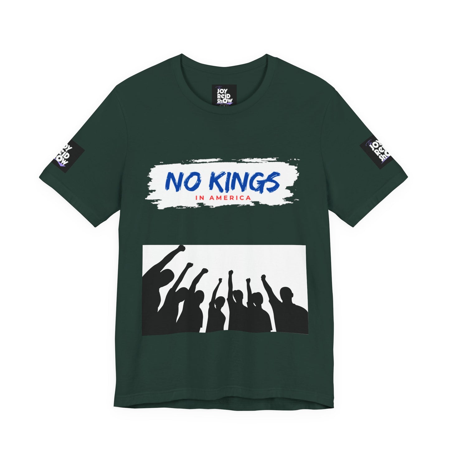 No Kings Tee. Social justice graphic tee in multiple colors.