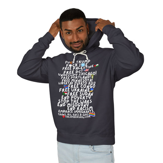 TJRS F*k Trump, F*K ICE Hooded Long Sleeve Tee — Political Statement Activist Top