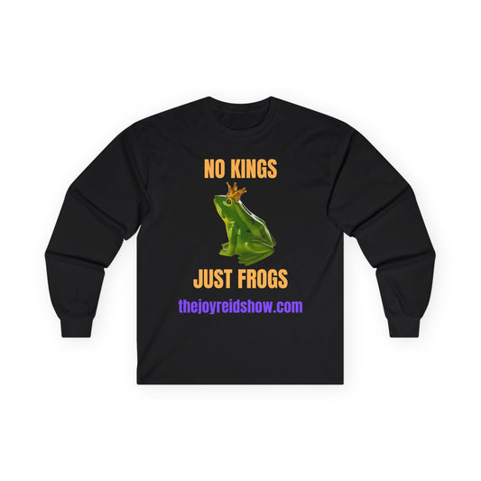 "No Kings, Just Frogs" -- Dark Edition, Unisex Ultra Cotton Long Sleeve Tee