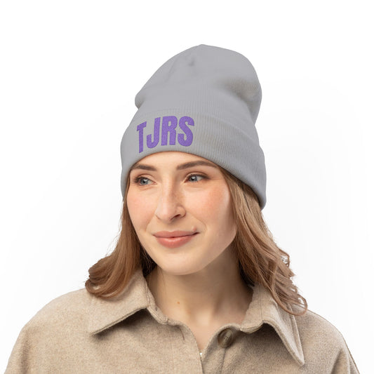 TJRS Embroidered Knit Beanie — Custom Glitter Initials (TJRS)