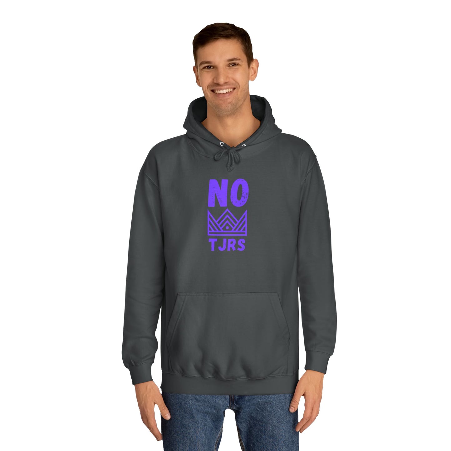 No Kings Purple Crown Unisex College Hoodie