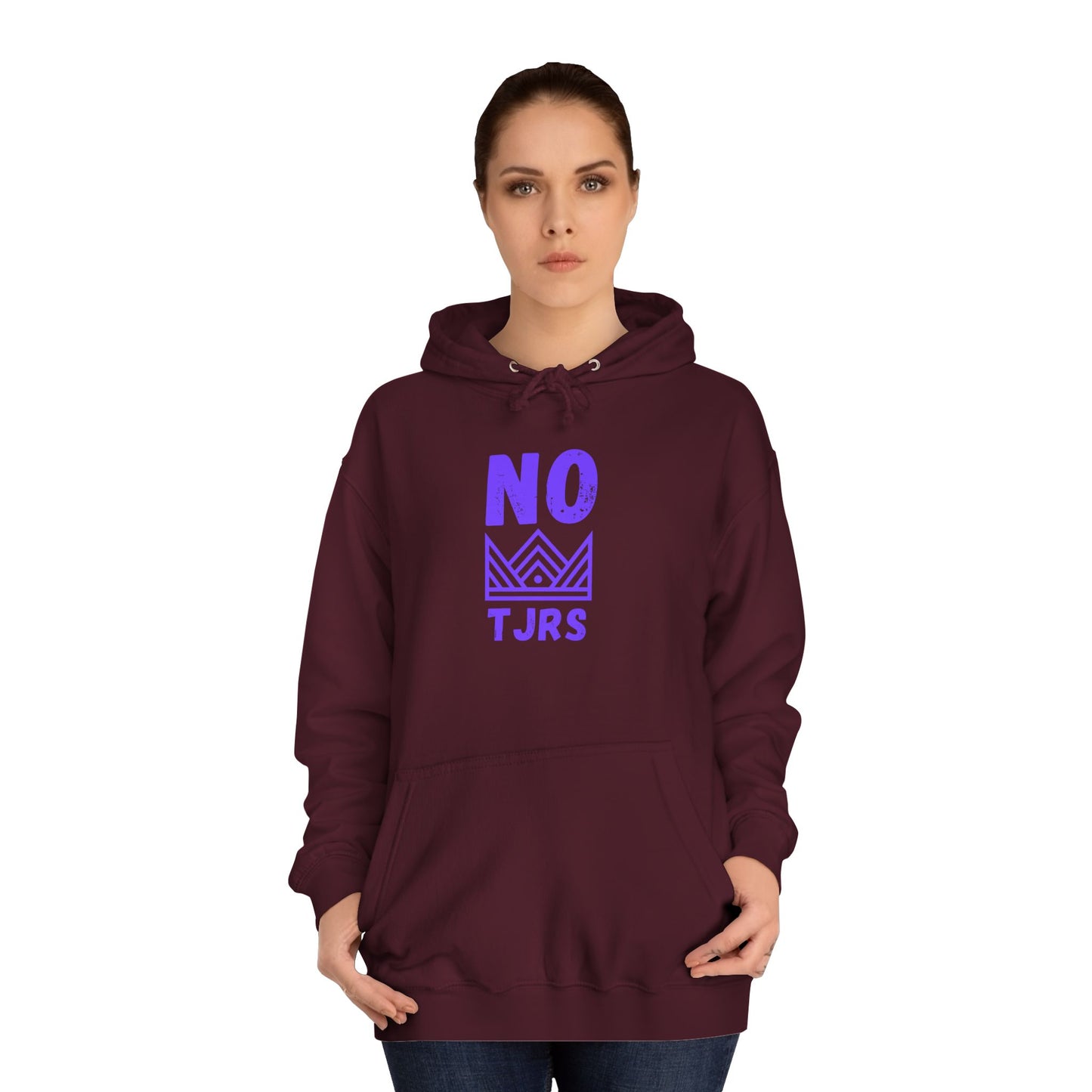 No Kings Purple Crown Unisex College Hoodie