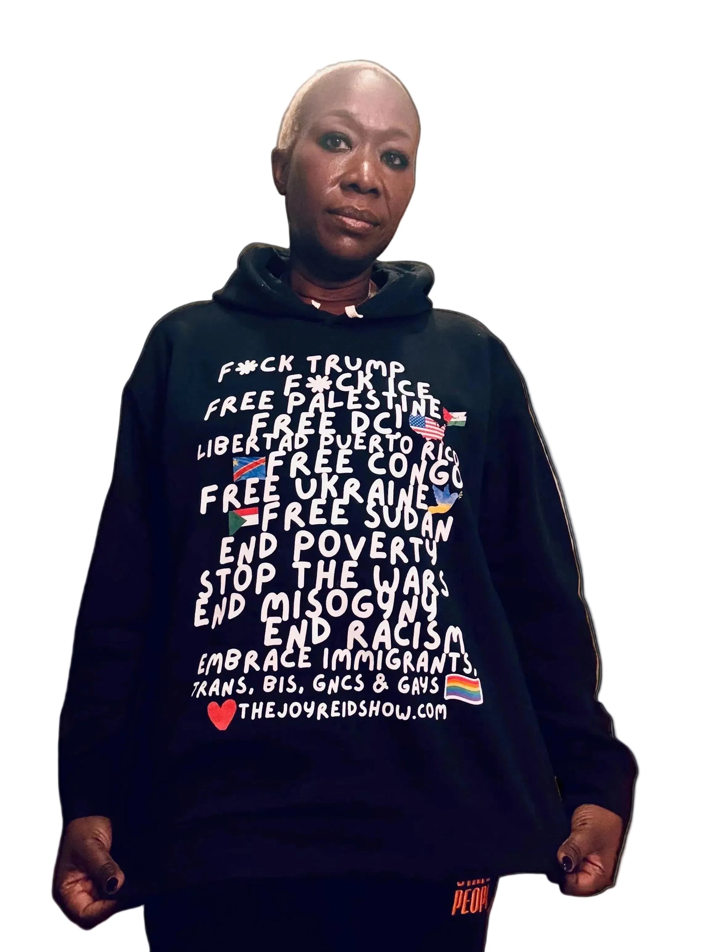 TJRS F*k Trump, F*K ICE Hooded Long Sleeve Tee — Political Statement Activist Top